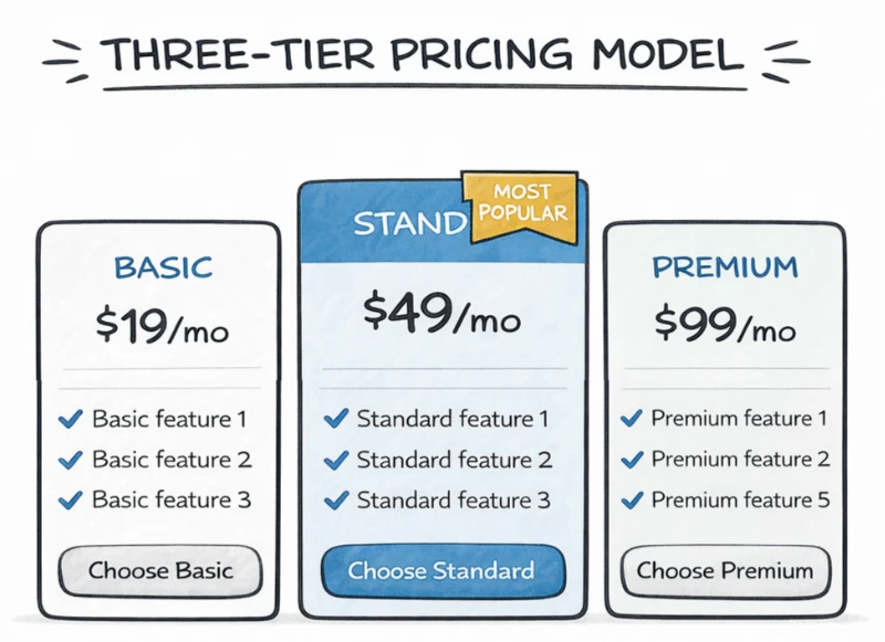 Three-tier pricing model