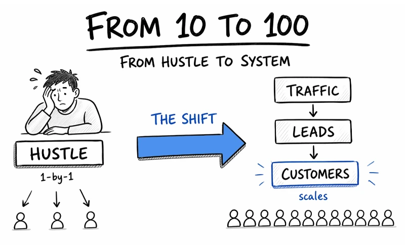 From 10 to 100 customers: systematic growth
