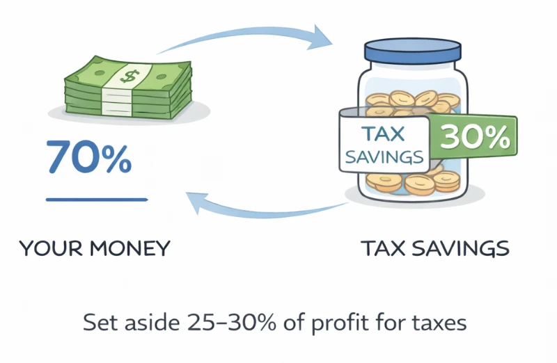 Visual guide to saving 25-30% for taxes
