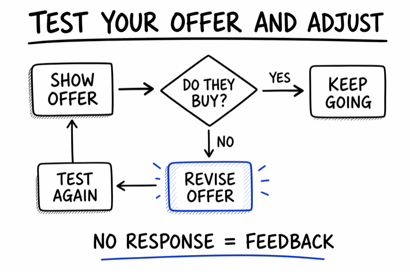 Test if customers will actually pay diagram