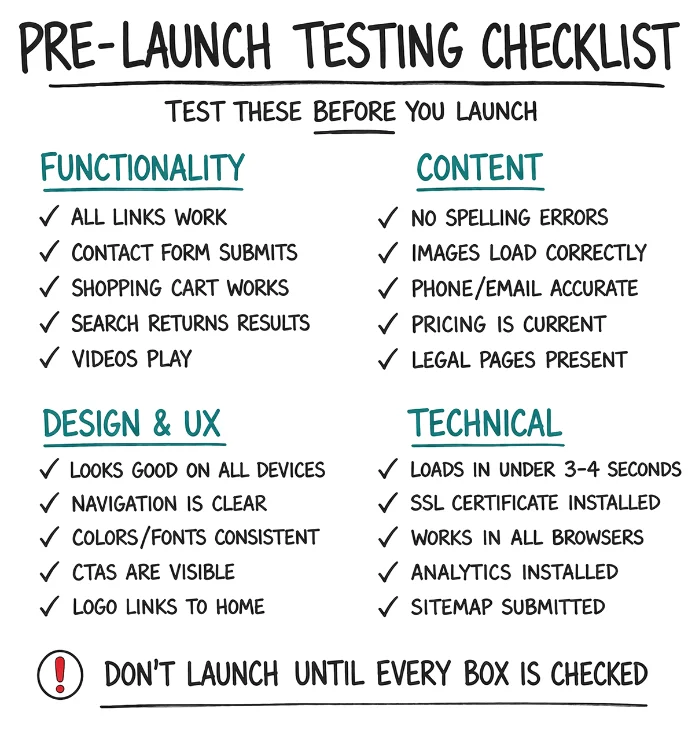 Pre-Launch Testing Checklist