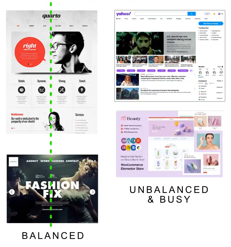 balanced vs busy layout